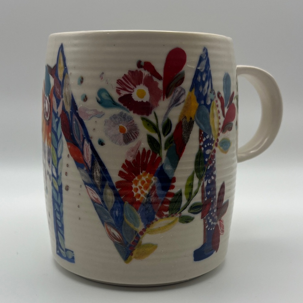 Anthropologie x Starla Halfman M Initial Mug - Colorful Floral - Picture 7 of 7